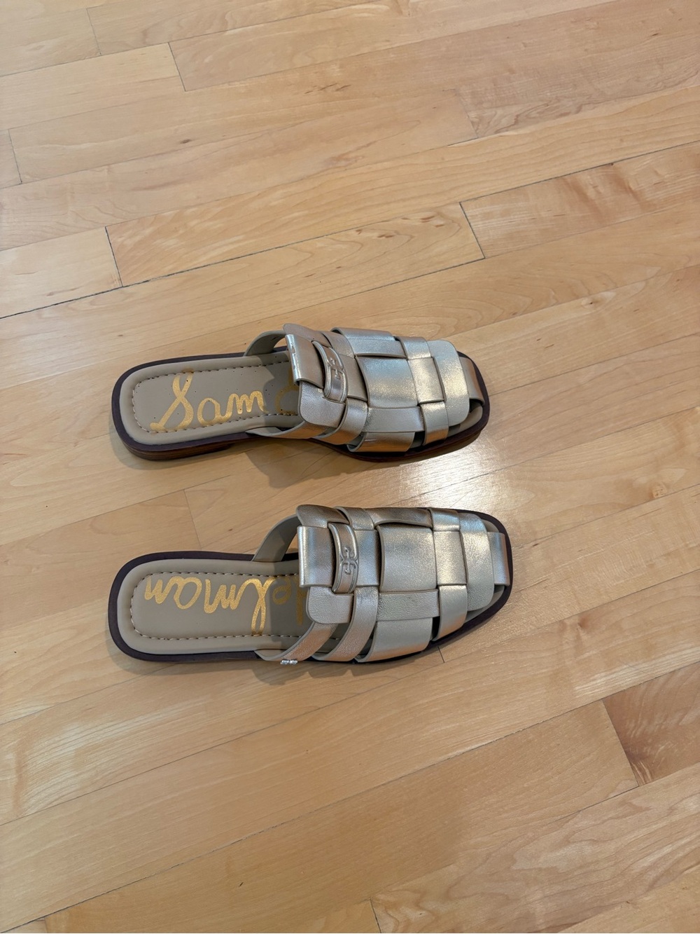 Sam Edelman Dina Gold Woven Slide Mules, Size 8.5M - Picture 3 of 8